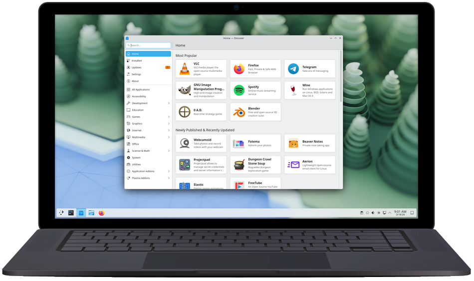 Bureau Linux - Environnement moderne et épuré